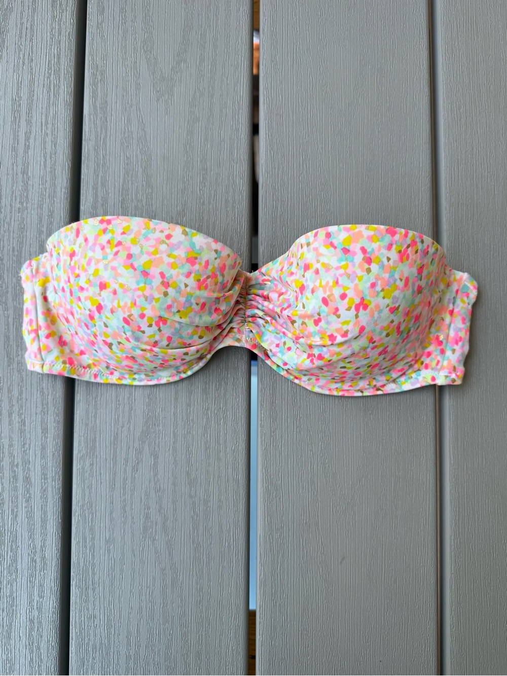 Victoria’s Secret 36C Strapless Bikini Top Multicolor Confetti Print